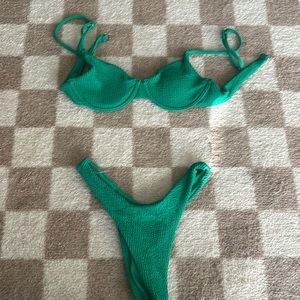 SHEIN emerald green tiny bikini